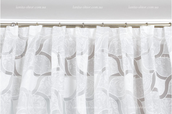 Готовий тюль льон Emile світло-сірий 2,50м/5,60м