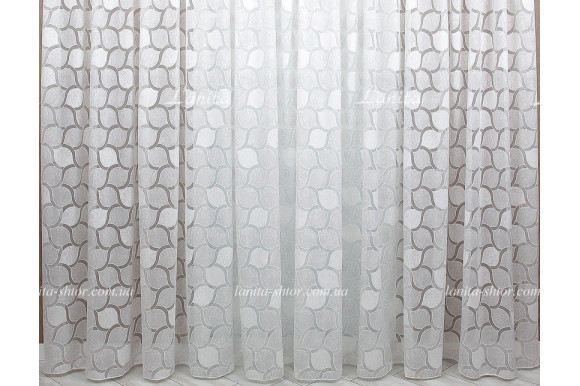 Готовий тюль льон Emile світло-сірий 2,50м/5,60м