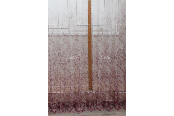 Готовий тюль мікросітка Anita бордовий 2,50м/5,0м