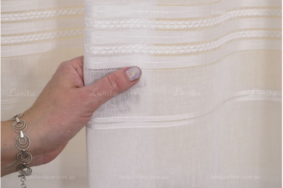 Тюль льон в смужку Alma TSL-8428