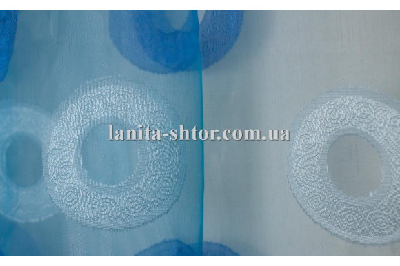 Тюль органза з колами СН-215 синя