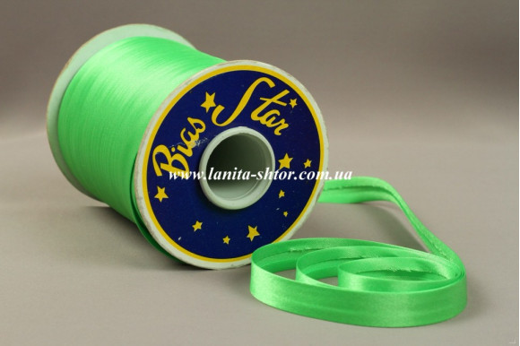 Косая бейка ярко-салатовая