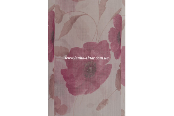 Тюль лен с цветами Vitali TTC-428