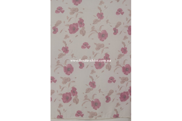 Тюль лен с цветами Vitali TTC-428