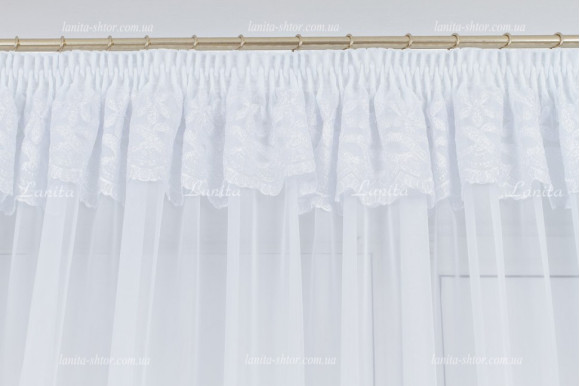 Готовий тюль шифон з ламбрекеном 2,51м/6,0м