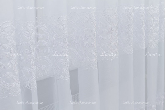 Готовий тюль шифон з ламбрекеном 2,51м/6,0м
