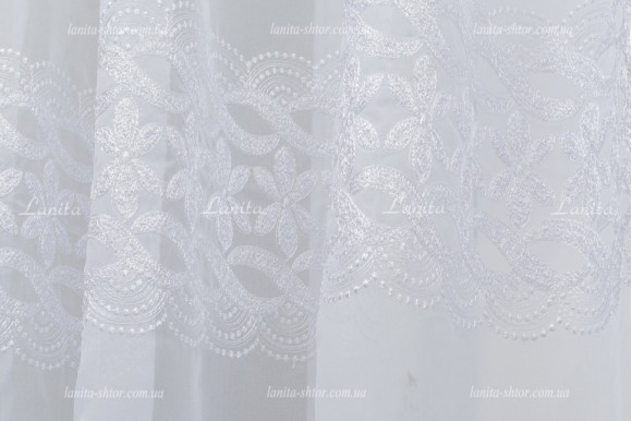 Готовий тюль шифон з ламбрекеном 2,51м/6,0м