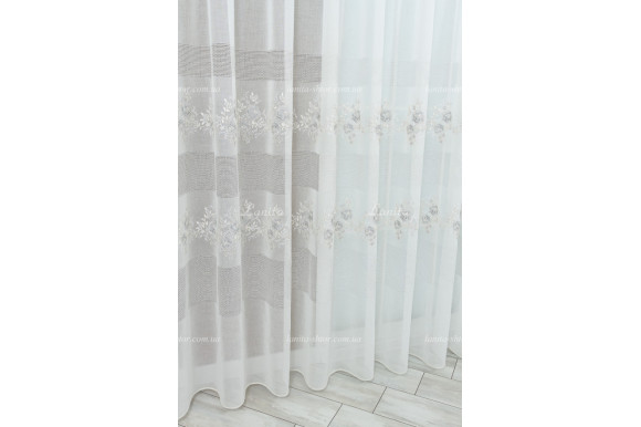 Тюль лен с вышивкой Edel TLV-2144