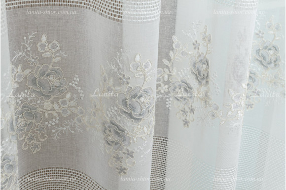 Тюль лен с вышивкой Edel TLV-2144