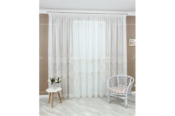 Тюль лен с вышивкой Edel TLV-2144