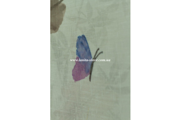 Тюль лен с цветами Polly TTC-775