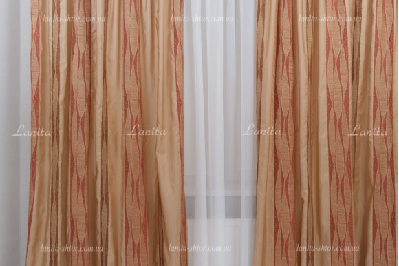 Готові штори в смужку Mexx бордо 2,51м/2*2,0м