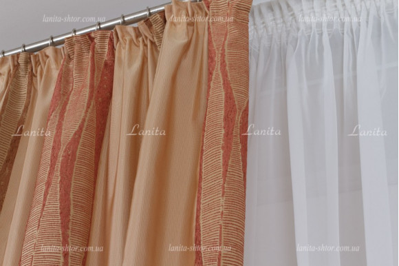 Готові штори в смужку Mexx бордо 2,51м/2*2,0м