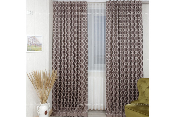 Готові штори жакард-сатин Dupont GS-8032 2,62м/2*2,0м