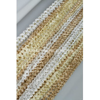 Шторы-нити крупная спираль бело-беж