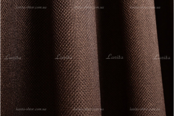 Штора лен шоколадная Mussa BS3108 отрез 2 метра