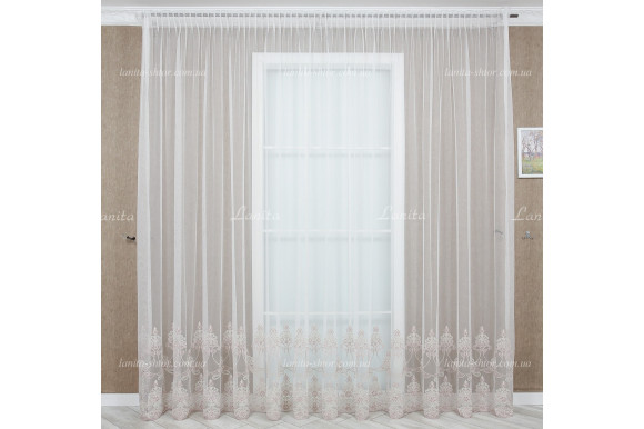 Готовый тюль фатин Talika розовый 2,53м/5,0м