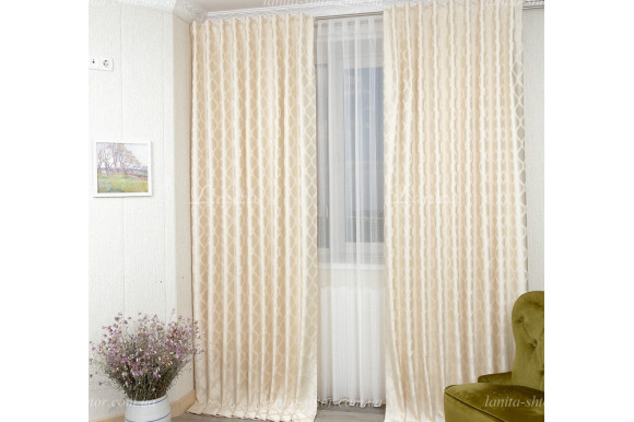 Готові штори жакард-сатин Dupont GS-8033 2,62м/2*2,0м