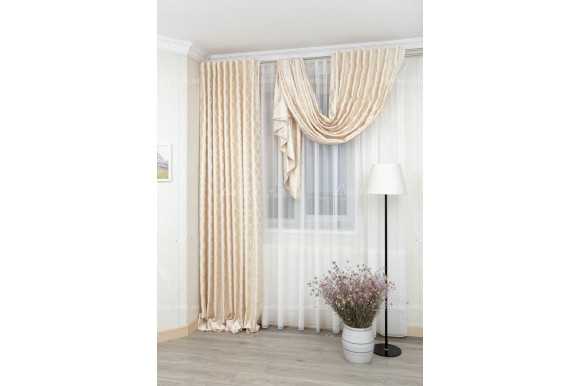 Готові штори жакард-сатин Dupont GS-8033 2,62м/2*2,0м