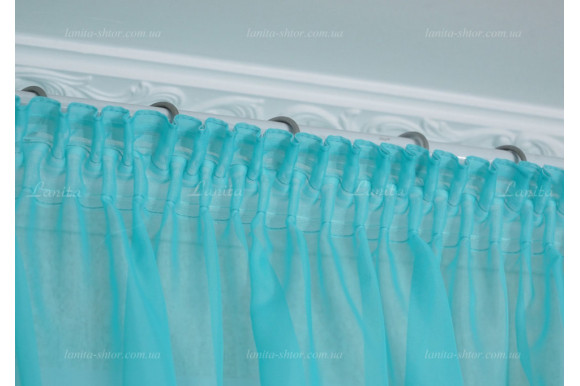 Занавесь шифон бирюзовый ZA-8433 1,33м/3,80м Занавесь шифон бирюзовый ZA-8433 1,33м/3,80м