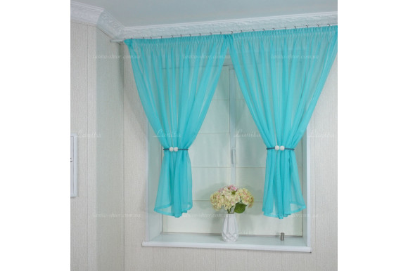 Занавесь шифон бирюзовый ZA-8433 1,33м/3,80м Занавесь шифон бирюзовый ZA-8433 1,33м/3,80м