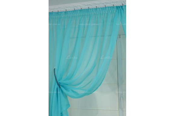 Занавесь шифон бирюзовый ZA-8433 1,33м/3,80м Занавесь шифон бирюзовый ZA-8433 1,33м/3,80м
