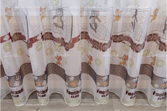 Детская тюль с принтом Tom and Jerry