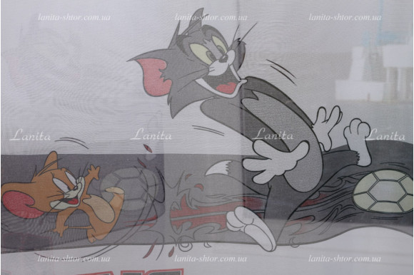 Детская тюль с принтом Tom and Jerry