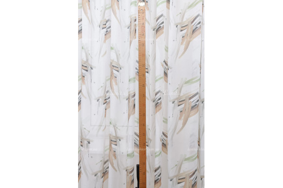 Готовый тюль шифон Morris бежевый 2,50м/5,50м