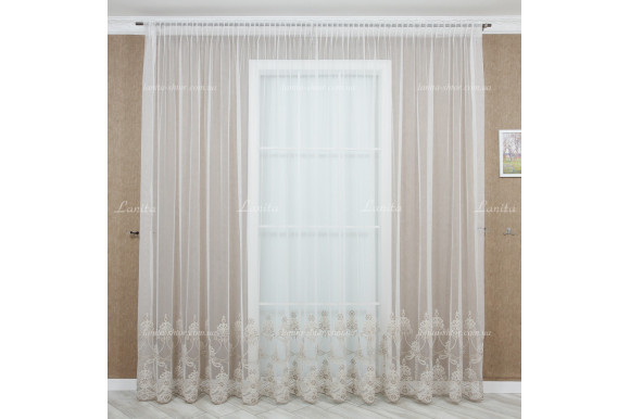 Готовый тюль фатин Talika беж 2,50м/5,0м