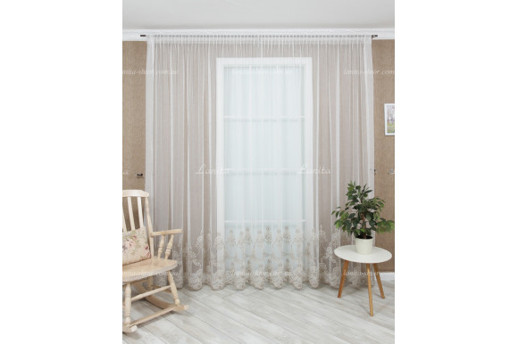 Готовый тюль фатин Talika беж 2,50м/5,0м Готовый тюль фатин Talika беж 2,50м/5,0м