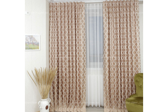 Готові штори жакард-сатин Dupont GS-8034 2,62м/2*2,0м