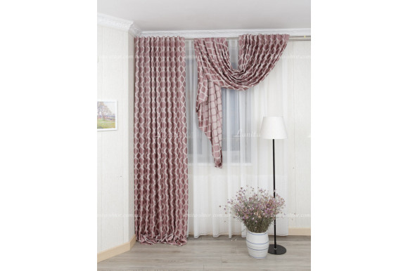 Готові штори жакард-сатин Dupont GS-8035 2,62м/2*2,0м