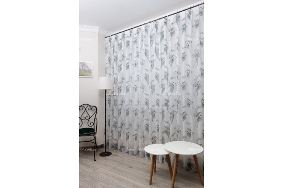 Готовый тюль шифон Morris серый 2,50м/5,50м