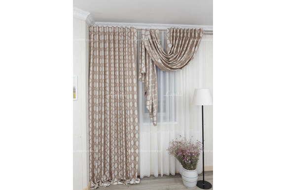 Готові штори жакард-сатин Dupont GS-8036 2,62м/2*2,0м