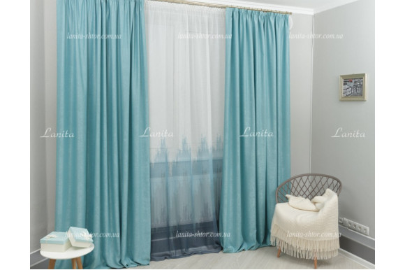 Штори двосторонні льон-мікровелюр Vanessa SL-993 відріз 2,9 метри