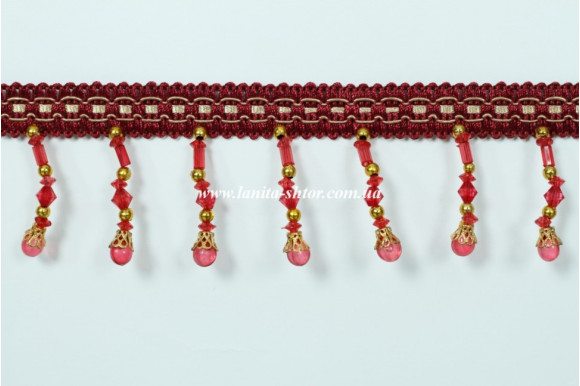 Бахрома для штор стеклярус BS бордо