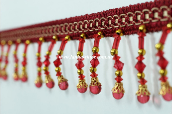 Бахрома для штор стеклярус BS бордо