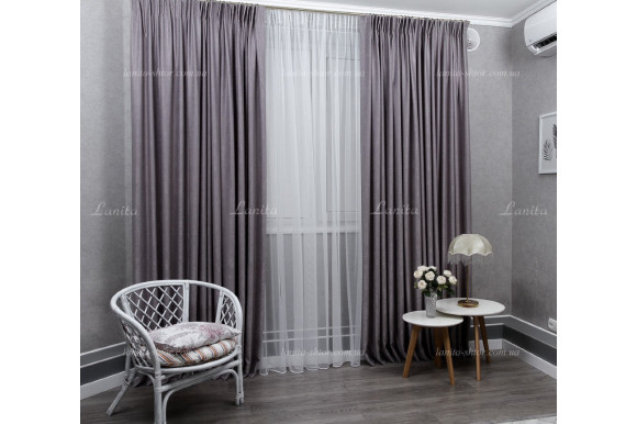 Штори двосторонні льон-мікровелюр Vanessa SL-994