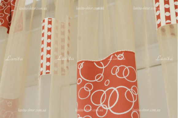 Готовый тюль органза Mexx терракотовый 2,51м/6,0м