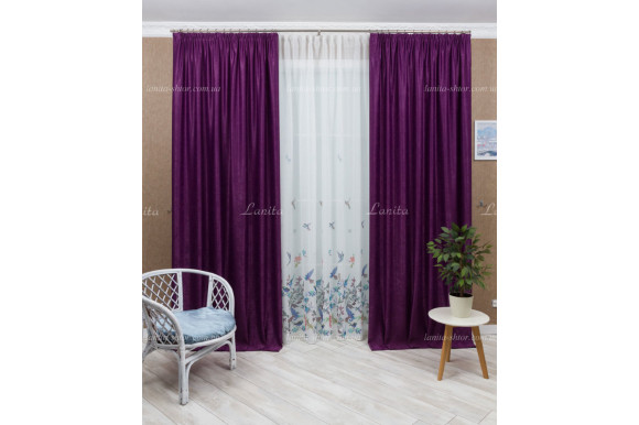 Штори двосторонні льон-мікровелюр Vanessa SL-1761