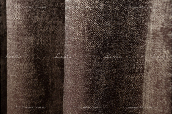 Готова штора жаккард Foreo 7448 коричнева 2,56м/1*2,4м