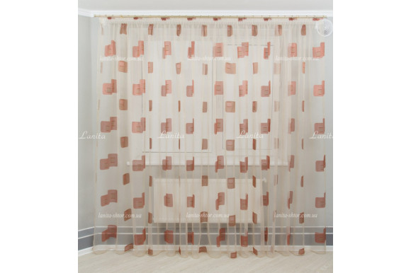 Готовий тюль органза Mexx бордовий 2,51м/6,0м