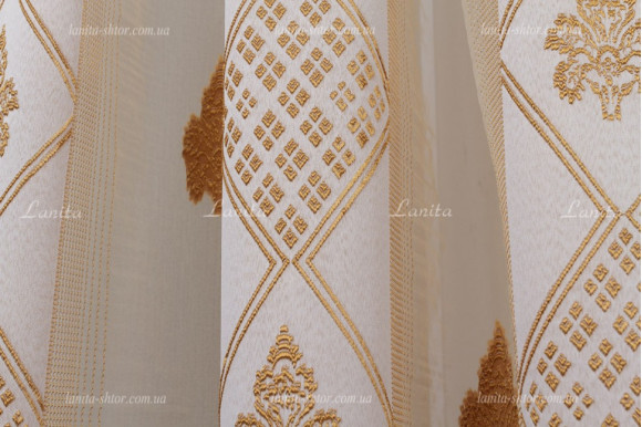 Тюль органза Mexx золотисто-теракотовий 2,51м/6,0м