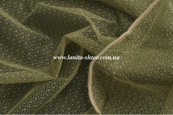 Тюль сітка гіпюрова темно-зелена IP-5019
