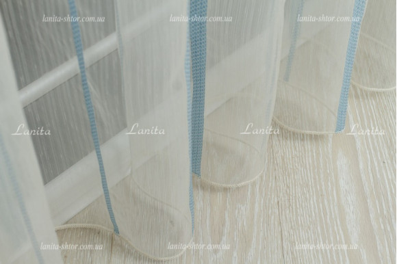 Готовый тюль органза Mexx голубой 2,51м/6,0м