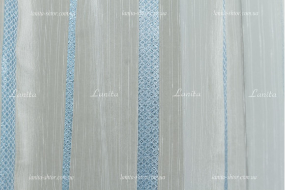 Готовый тюль органза Mexx голубой 2,51м/6,0м