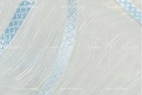 Готовый тюль органза Mexx голубой 2,51м/6,0м