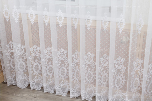 Тюль грек фатин со стразами Agila TFV-8143