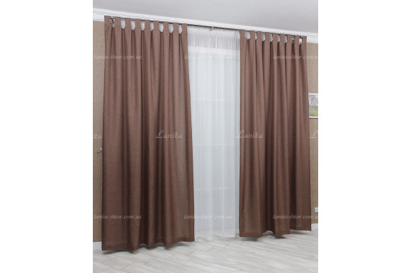 Тканина мішковина тонка шоколадна К014